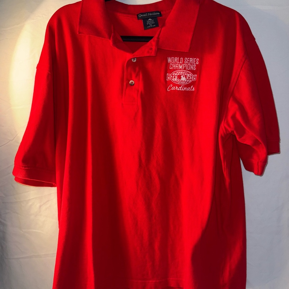 Men’s red polo- 2006 cardinals World Series champs